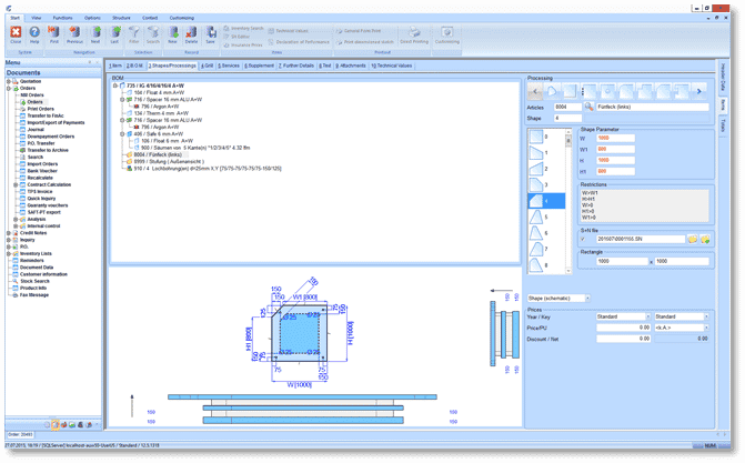 Illustration of the software - A+W Enterprise Order Entry