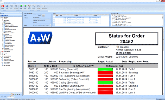 Illustration of the software - A+W Enterprise Controlling