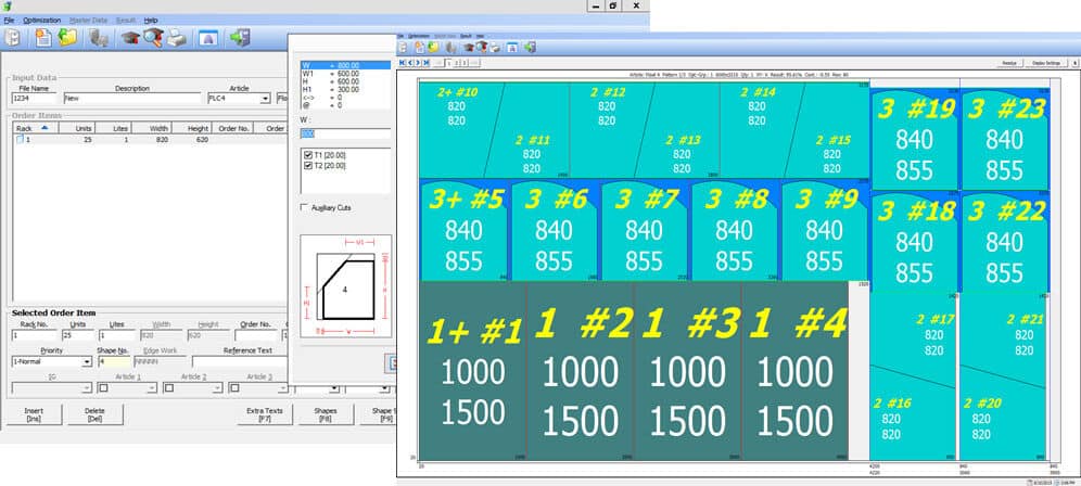 Screenshot of A+W Stack Optimizer Software.